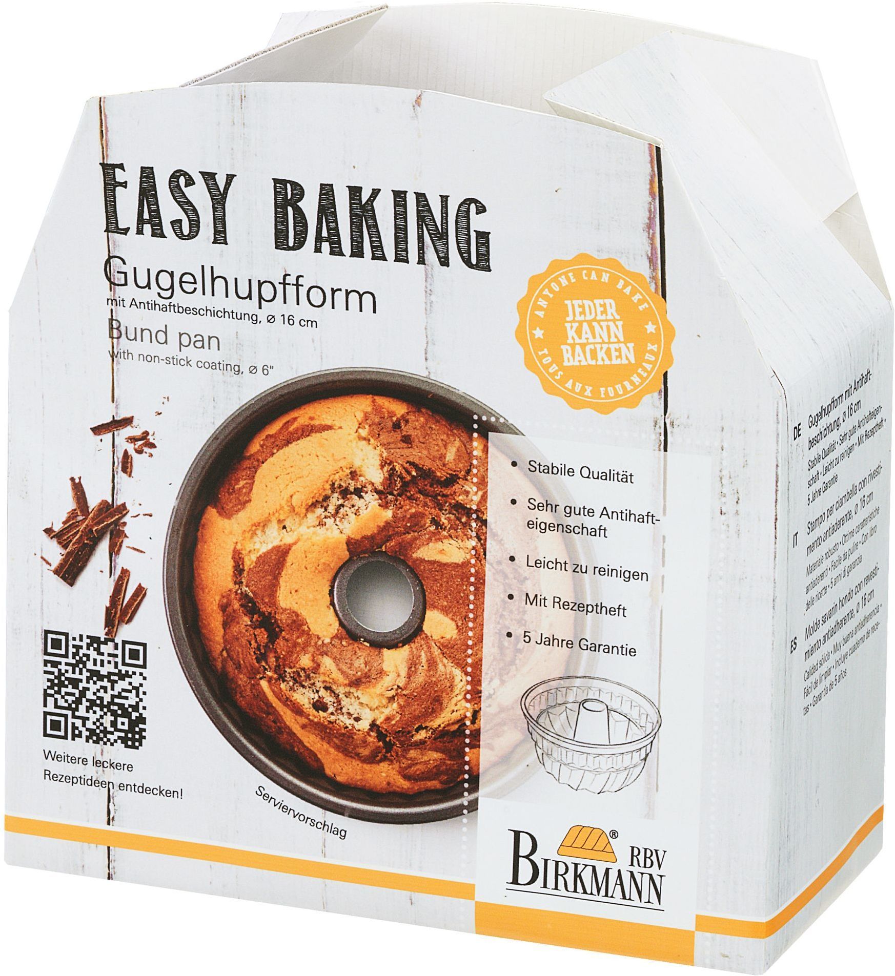 BIRKMANN Turban Baking Mold - Carbon Steel - Non-stick - 16 x 16 x 8.5 cm