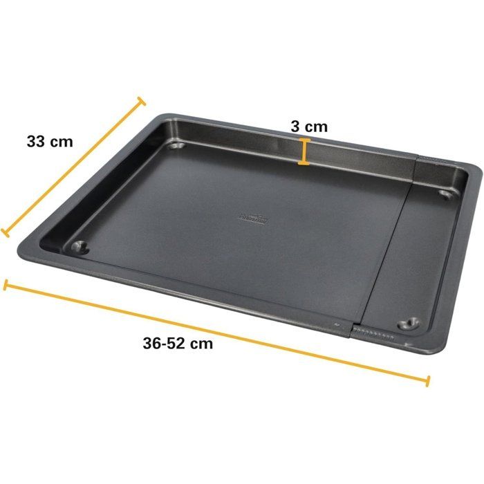 BIRKMANN Adjustable Baking Tray - Carbon Steel - Non-stick - 36-52 x 33 x 3 cm