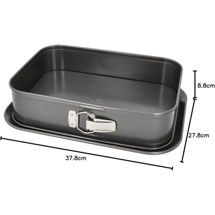 BIRKMANN Rectangular Baking Tin - Removable Base - Carbon Steel - Non-stick - 34 x 23.5 x 8 cm
