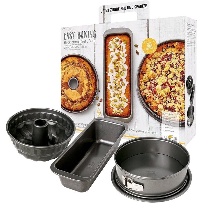 Set moule a pâtisserie - BIRKMANN - EASY BAKING - Acier Carbone - 3 pieces