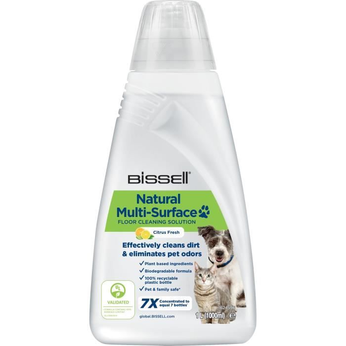 BISSELL Crosswave B3122 Natural Formula Floor Cleaner - 1 L - Pet-Friendly