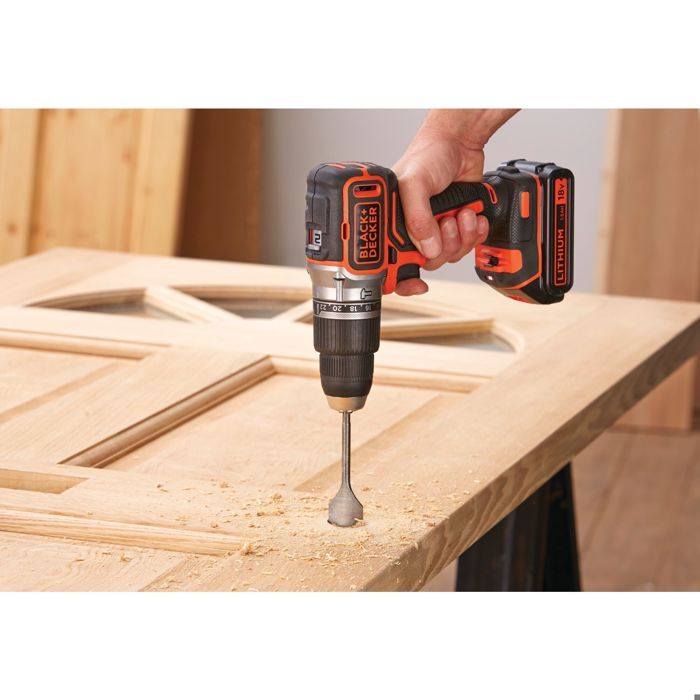 BLACK+DECKER Cordless Hammer Drill - 18V - 2 Batteries (2.5Ah & 4Ah) - 50 Accessories - BL188ME2SA-QW
