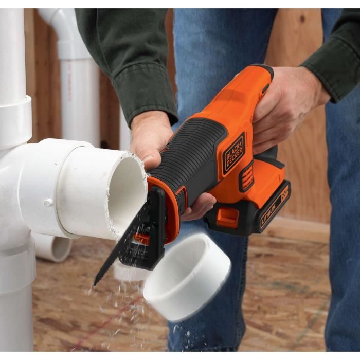 Black+Decker Saber Wireless Saber 18 V BDCR18-QW delivered with 1 battery and 1 blade of 15 cm, 22 mm travel