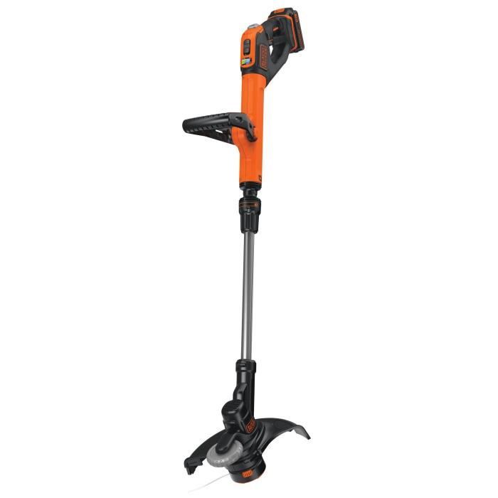 BLACK+DECKER Electric Grass Trimmer - 18V - 28 cm - With 18V Battery - 2 Speeds - 180° Pivoting Head STC1820EPC-QW