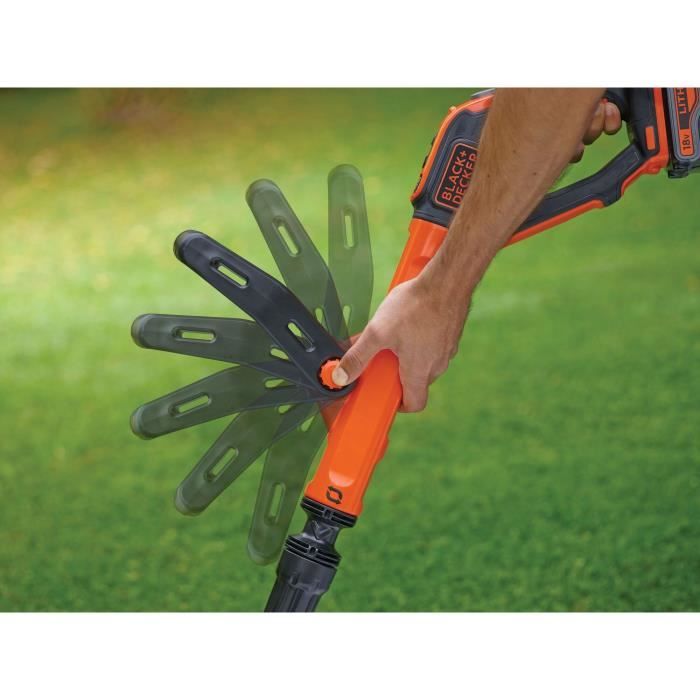 BLACK+DECKER Electric Grass Trimmer - 18V - 28 cm - With 18V Battery - 2 Speeds - 180° Pivoting Head STC1820EPC-QW