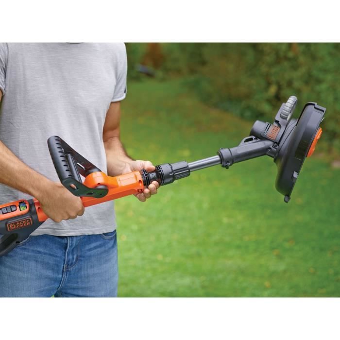 BLACK+DECKER Electric Grass Trimmer - 18V - 28 cm - With 18V Battery - 2 Speeds - 180° Pivoting Head STC1820EPC-QW