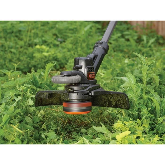 BLACK+DECKER Electric Grass Trimmer - 18V - 28 cm - With 18V Battery - 2 Speeds - 180° Pivoting Head STC1820EPC-QW