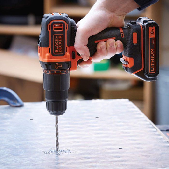 BLACK+DECKER Cordless Hammer Drill and Jigsaw Kit 18V with Battery - BCK22S1S-QW