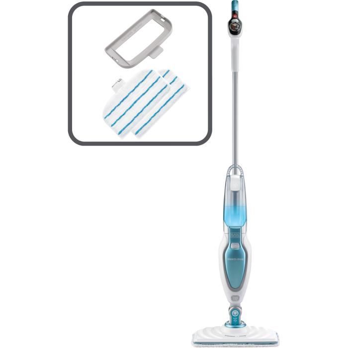 BLACK+DECKER FSM16CD-QS 3-in-1 Steam Mop - 1600W - 6 m Cable - 2 Microfiber Pads + Carpet Attachment