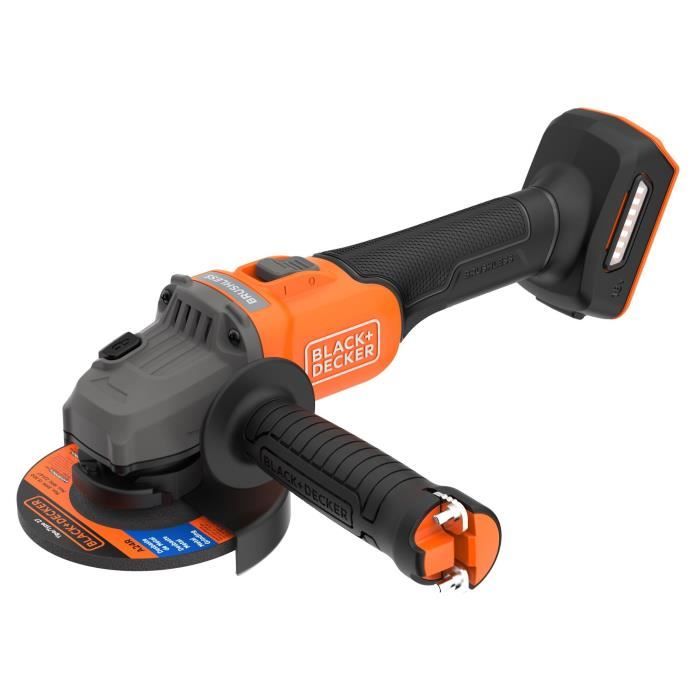 BLACK&DECKER Cordless Angle Grinder - BCG6L8N-XJ - Brushless - 18V - 115 mm - Battery Not Included