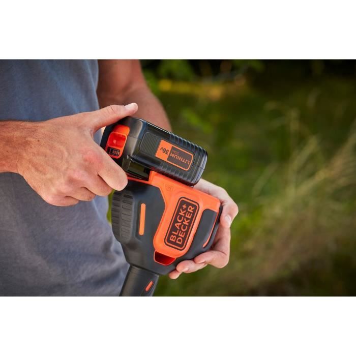 BLACK+DECKER Electric Grass Trimmer - 36V - 33 cm - With 36V Battery - Pivoting Head - Telescopic Shaft BCSTE636L1-QW