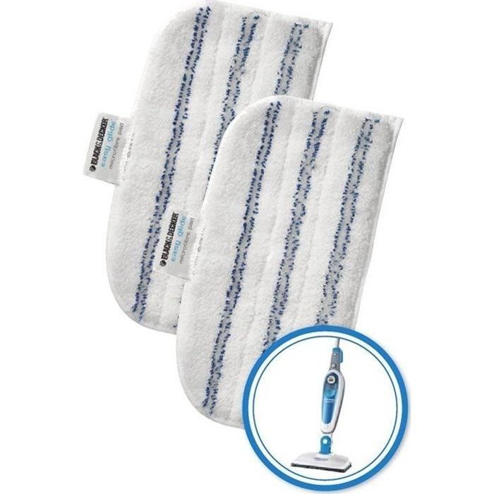 BLACK & DECKER Steam Mop Pads - 2 Microfiber Pads - Easy Glide Technology - Compatible with Steam Mop FSMP20