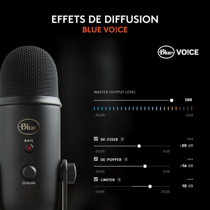 Blue Yeti USB Microphone - Recording, Streaming, Gaming, Podcast - PC/Mac - Black