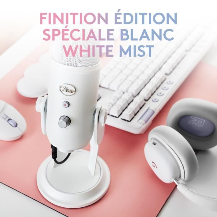 Blue Yeti Premium USB Microphone - Recording, Streaming, Gaming, Podcast - PC/Mac - White Mist