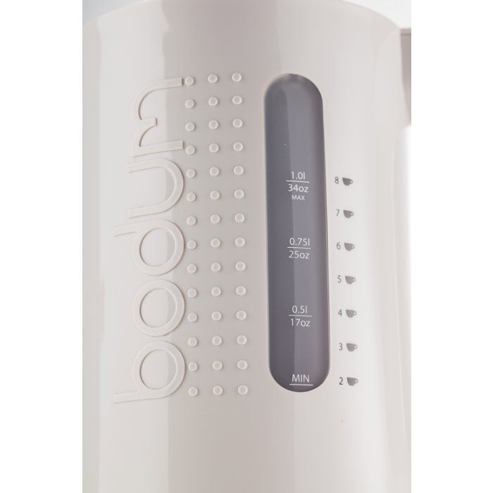 BODUM BISTRO Electric Kettle - 1.0 L - 1300 W - 360° Swivel Base - White
