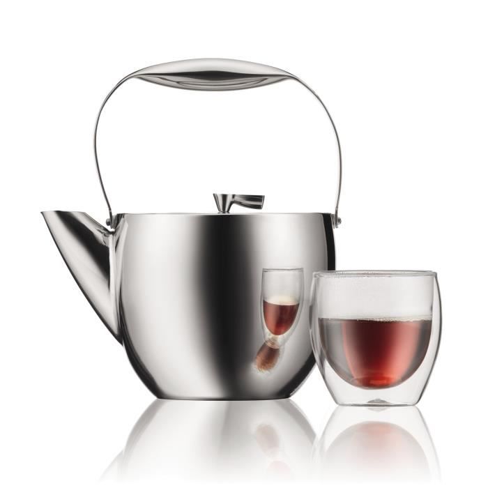 BODUM Teapot - COLUMBIA - Stainless Steel Filter - 1.5 L - Brilliant