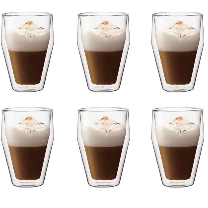 BODUM Titlis Thermo Glasses Set of 6 - Double Wall - 0.35 l - Transparent