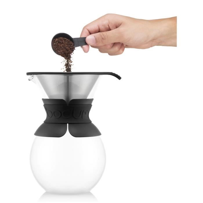 BODUM POUR OVER Coffee Maker, 1.0 L, 8 Cups, Permanent Stainless Steel Mesh Filter