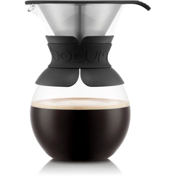 BODUM POUR OVER Coffee Maker, 1.0 L, 8 Cups, Permanent Stainless Steel Mesh Filter