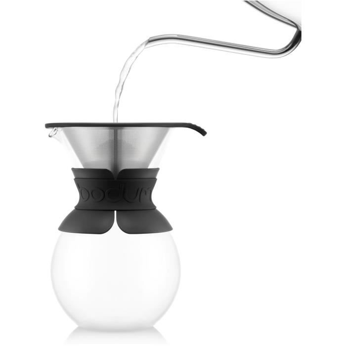 BODUM POUR OVER Coffee Maker, 1.0 L, 8 Cups, Permanent Stainless Steel Mesh Filter
