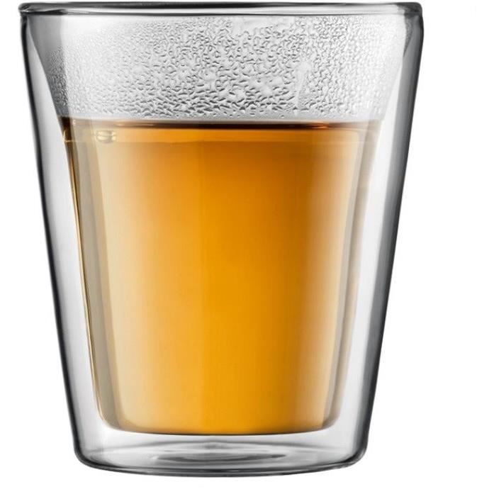 Set of 6 thermo glasses - BODUM - Canteen - Double wall - 0.2 l - Transparent