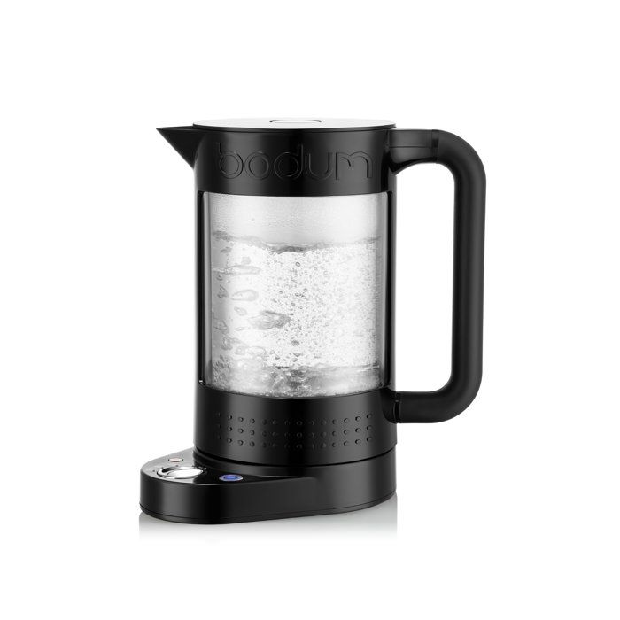 BODUM BISTRO Double-walled Electric Kettle - 1.1 L - 1500 W - 5 Temperature Settings - Glass Interior - Black