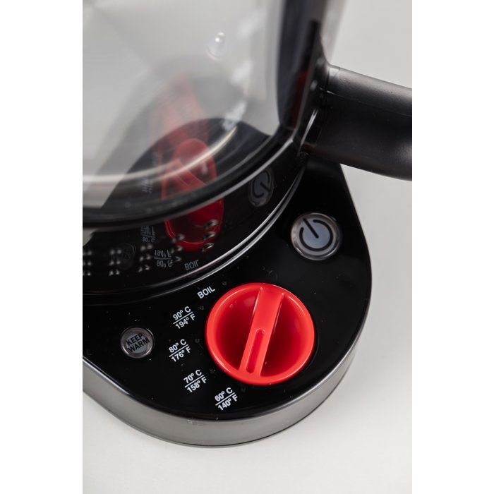 BODUM BISTRO Double-walled Electric Kettle - 1.1 L - 1500 W - 5 Temperature Settings - Glass Interior - Black