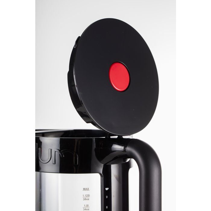 BODUM BISTRO Double-walled Electric Kettle - 1.1 L - 1500 W - 5 Temperature Settings - Glass Interior - Black