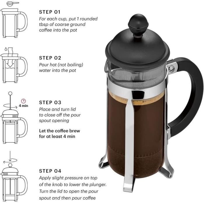 Bodum French Press Coffee Maker - JAVA - 3 Cups - 0.35 L - Cream White