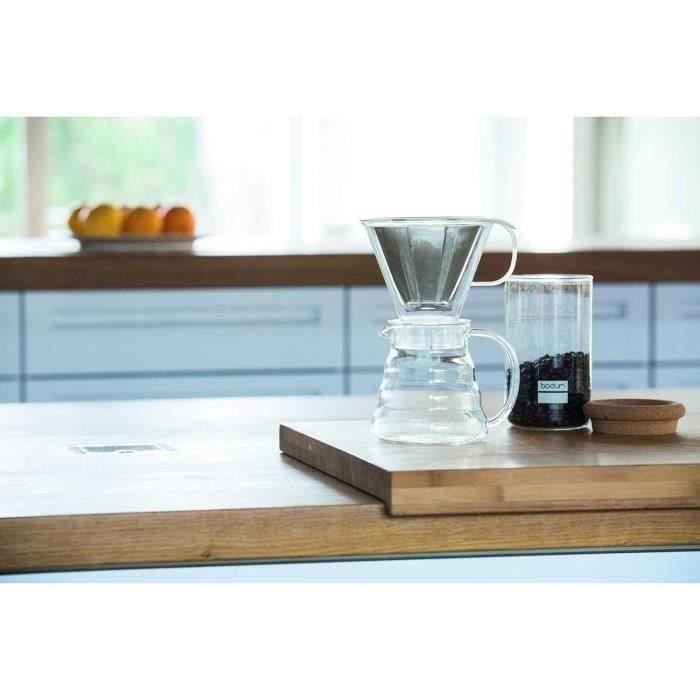 BODUM Coffee Maker - Melior - 8 Cups - 1.0 L - Permanent Stainless Steel Mesh Filter