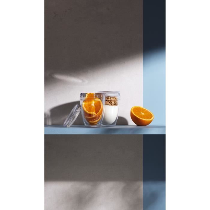 BODUM Pavina To Go Cups Set of 2 - Double-Walled Plastic - Airtight Lid - 30 cl - Transparent