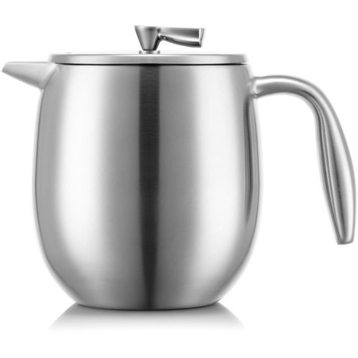 BODUM French Press Coffee Maker - Columbia - Double Wall - 4 Cups - 0.5 L - Stainless Steel - Matte
