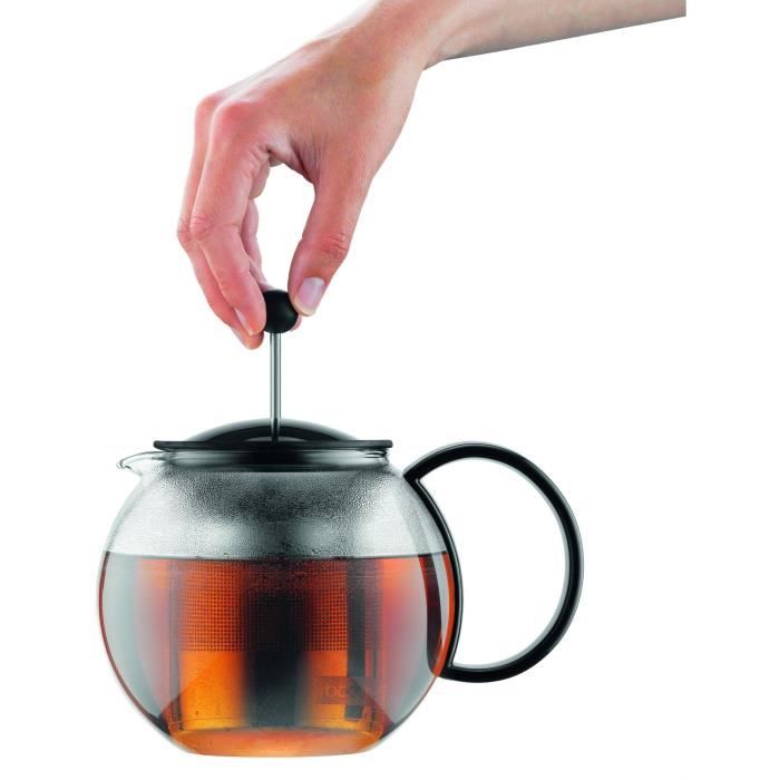 BODUM ASSAM Plunger Teapot, 0.5 L, Plastic Lid, Stainless Steel Filter