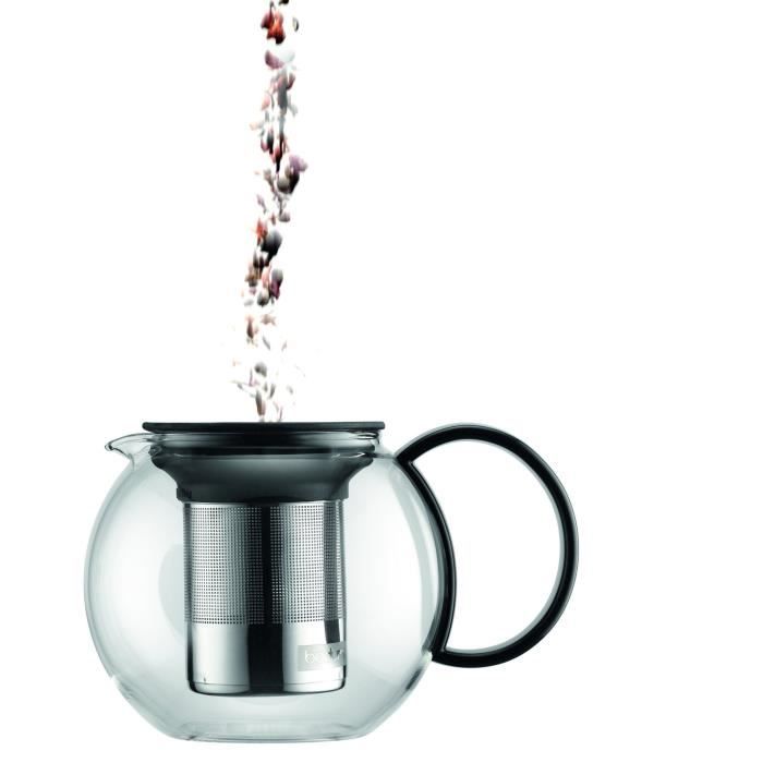 BODUM ASSAM Plunger Teapot, 0.5 L, Plastic Lid, Stainless Steel Filter