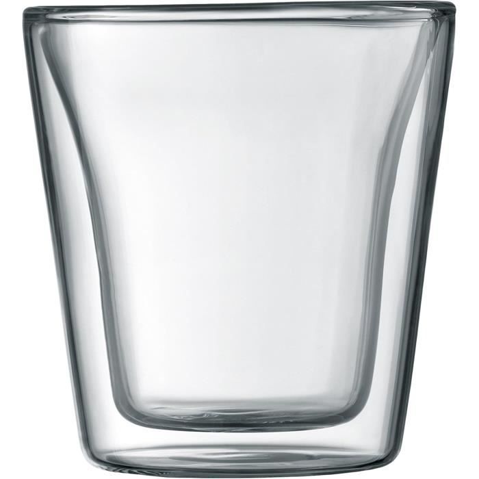BODUM Canteen Glasses Set of 2 - Double Wall - 0.1 l - Transparent