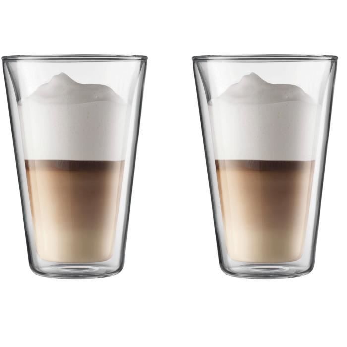BODUM Canteen Glasses Set of 2 - Double Wall - 0.4 l - Transparent