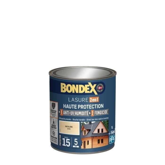 BONDEX 2-in-1 Satin High Protection Wood Stain Clear 5-Year