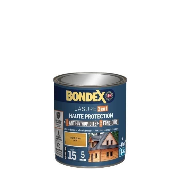 BONDEX 2-in-1 Satin High Protection Wood Stain Light Oak 5-Year