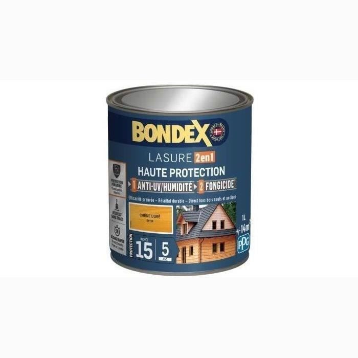 BONDEX 2-in-1 Satin High Protection Wood Stain - Golden Oak