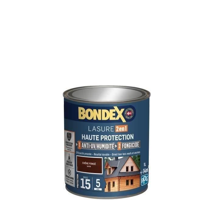BONDEX 2-in-1 Satin High Protection Wood Stain - Dark Oak