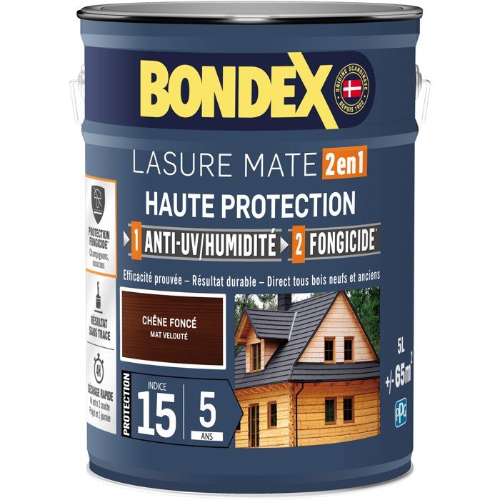 BONDEX 2 in 1 High Protection Stain Dark Oak Satin 5 L
