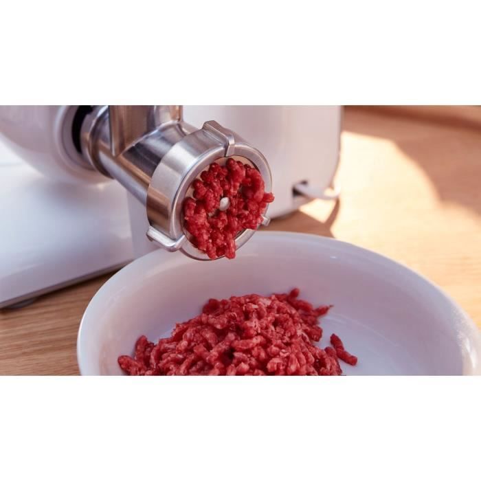 BOSCH Meat Grinder Attachment - MUZS2FWW - White - Satin Steel - Compatible with MUM Serie 2
