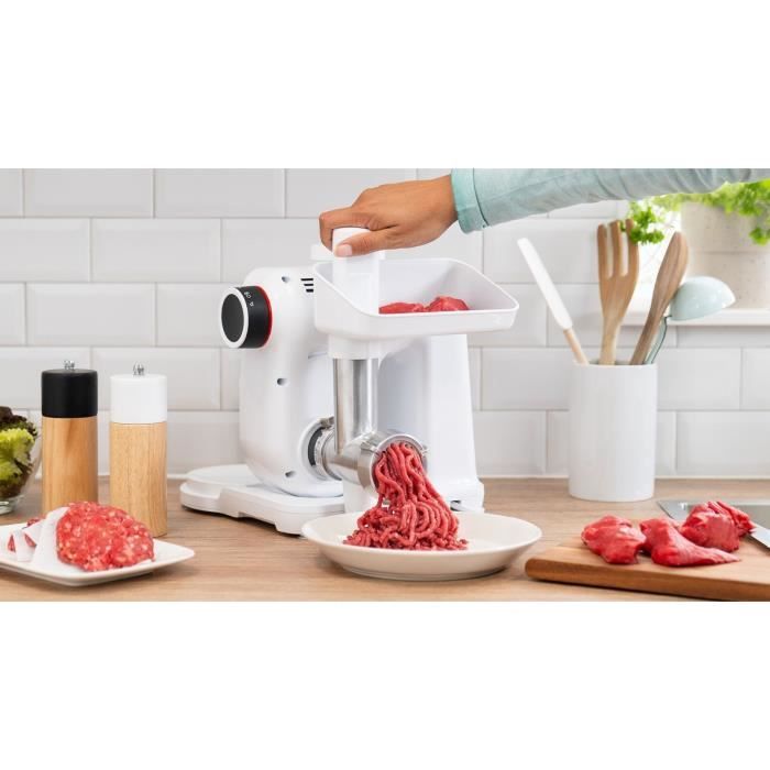 BOSCH Meat Grinder Attachment - MUZS2FWW - White - Satin Steel - Compatible with MUM Serie 2