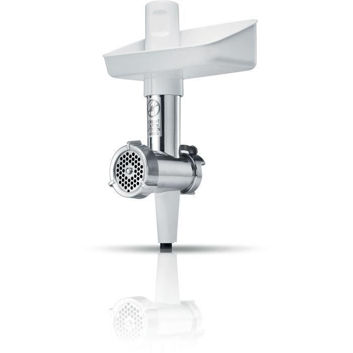 BOSCH Meat Grinder Attachment - MUZS2FWW - White - Satin Steel - Compatible with MUM Serie 2