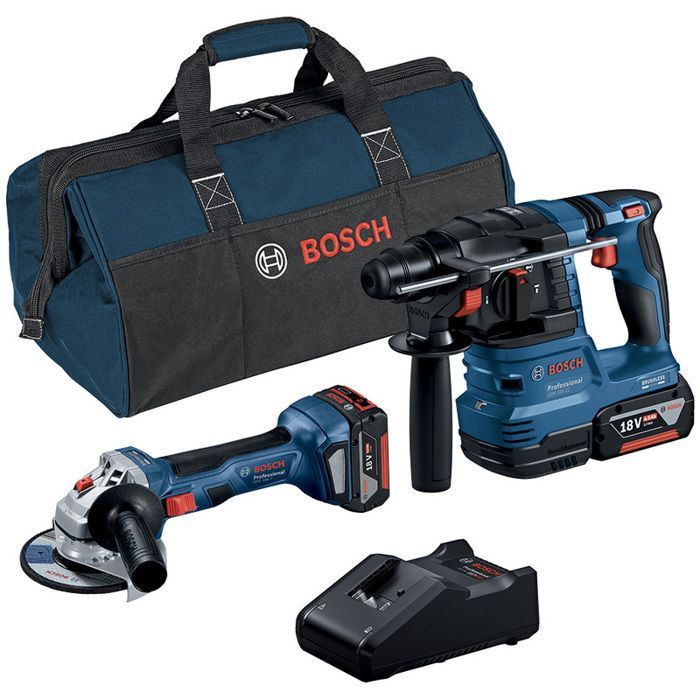 Bosch Hammer Drill and Grinder Kit - 0615A50037 - 18V Li-ion
