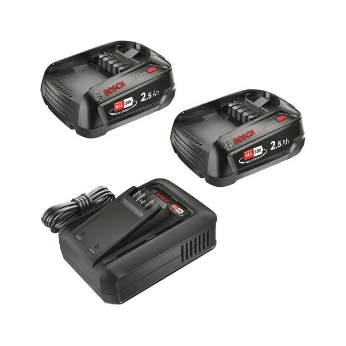 Bosch POWER FOR ALL 18V Starter Set, 2 Batteries 2.5Ah + Charger AL 18V-44