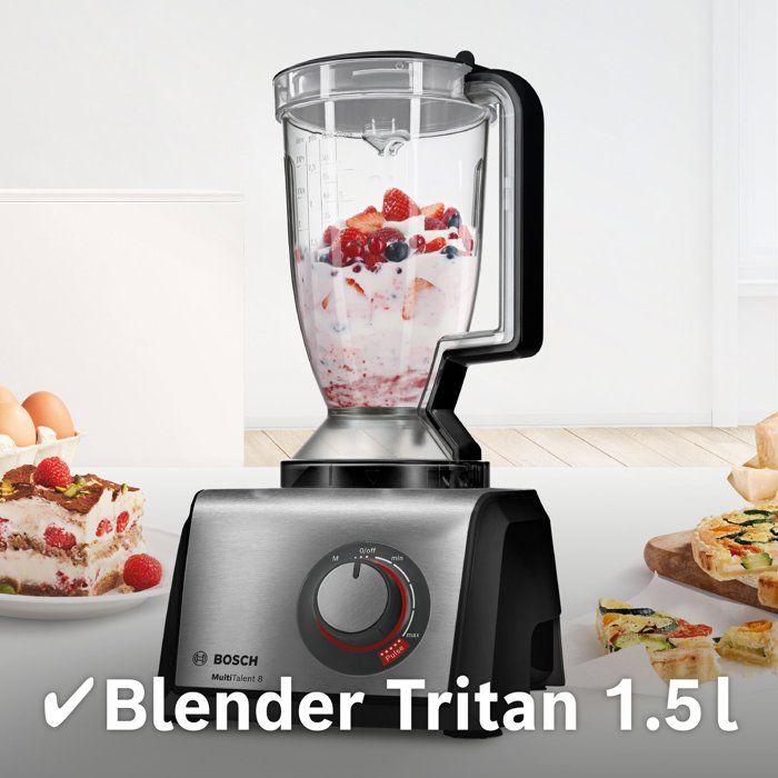 BOSCH Multifunctional Food Processor - B1EMC812S8 - 1250W - 3.9 L Bowl - White/Stainless Steel