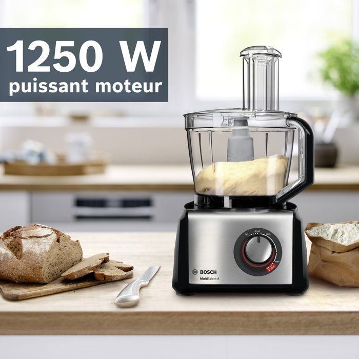 BOSCH Multifunctional Food Processor - B1EMC812S8 - 1250W - 3.9 L Bowl - White/Stainless Steel