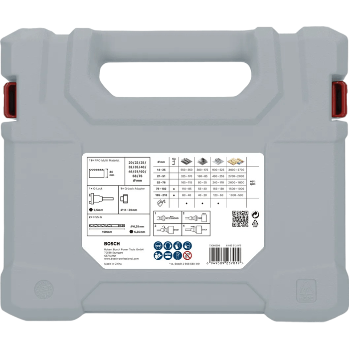 BOSCH PROFESSIONAL Multi-Material Hole Saw Set - 15 Pieces - 20 to 76 mm
