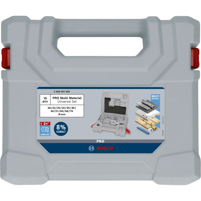 BOSCH PROFESSIONAL Multi-Material Hole Saw Set - 15 Pieces - 20 to 76 mm